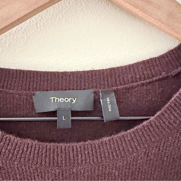 Theory men crewneck burgundy sweater cashmere L - Picture 3 of 6